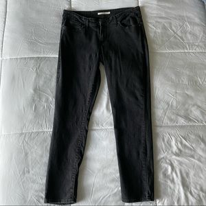 Levi’s Black Wash Denim 711 Skinny Jeans, size 32